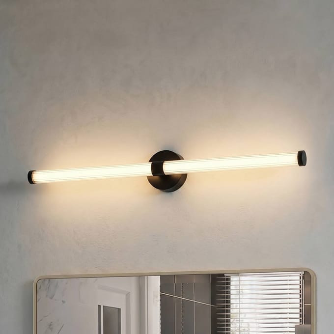 Lucande - Wandlamp - CCT - 1licht - Metaal, glas - H: 9.4 cm - zwart, wit - Inclusief lichtbron