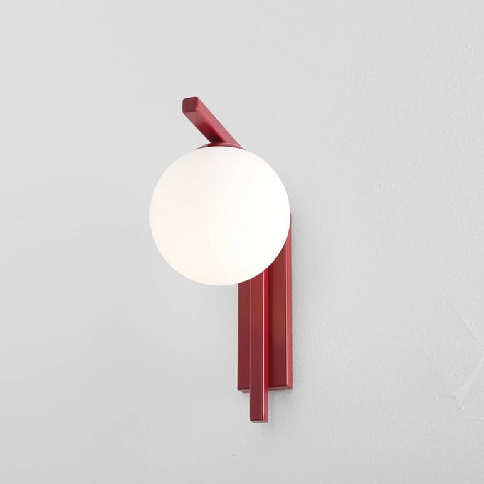 ALDEX Wandlamp Zac, opaal/wijnrood, 1-lamp
