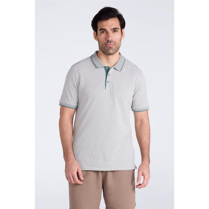 Mountain Warehouse Heren Dawnay Textured Pique Poloshirt (Licht Khaki)