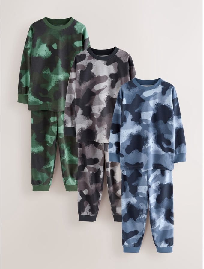 Next - Jongens - Set van 3 pyjama's met lange mouwen - Blauw