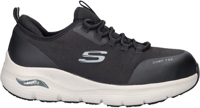 Skechers Work Arch Fit SR Ebinal dames sneaker - Zwart - Maat 38