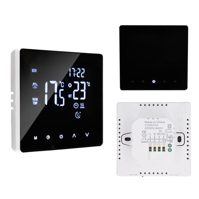 Slimme Thermostaat Temperatuurregelaar voor Waterverwarming LCD-Display Touchscreen Week NO-WIFI water heating wit