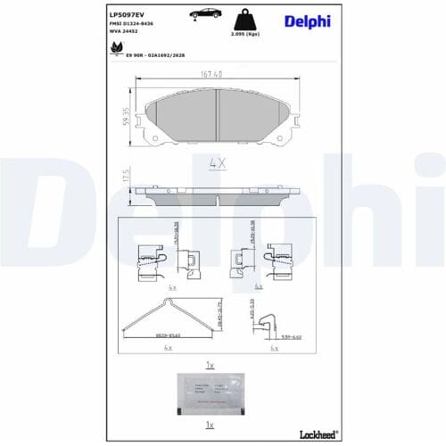 Remblokkenset, schijfrem DELPHI LP5097EV