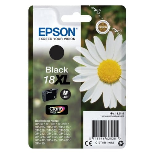 Epson zwarte inkjetpatroon Claria Home 18XL Singlepack voor hoge kwaliteit prints en heldere documenten