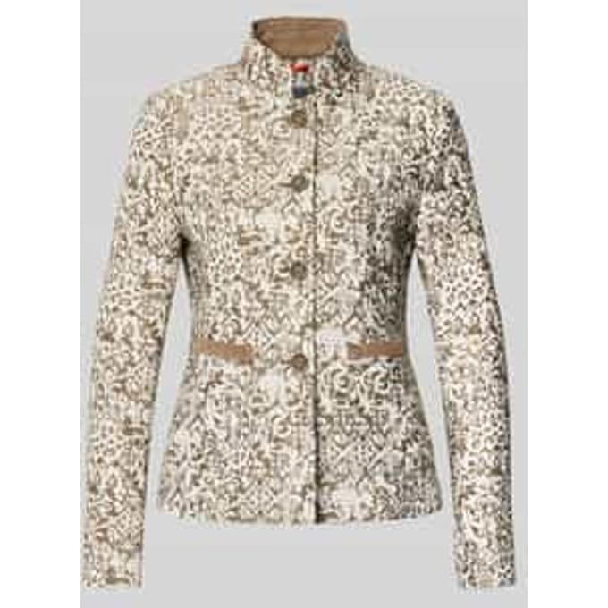 slim fit blazer in all-over look met opstaande kraag