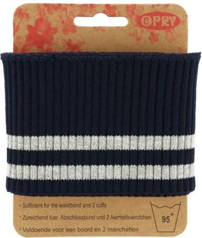 Opry boor donker blauw met zilveren streep