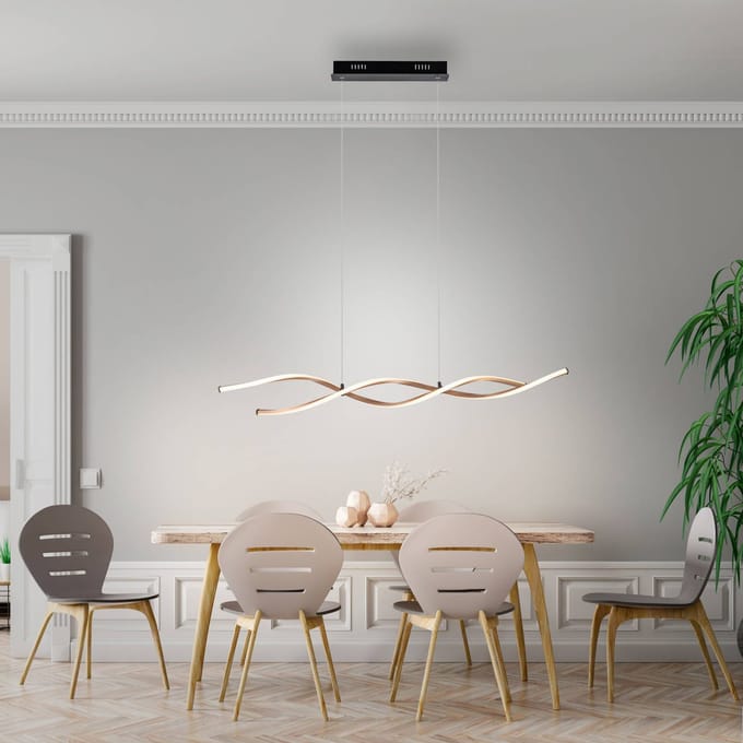 Paul Neuhaus Polina LED hanglamp, goud, metaal, dimbaar