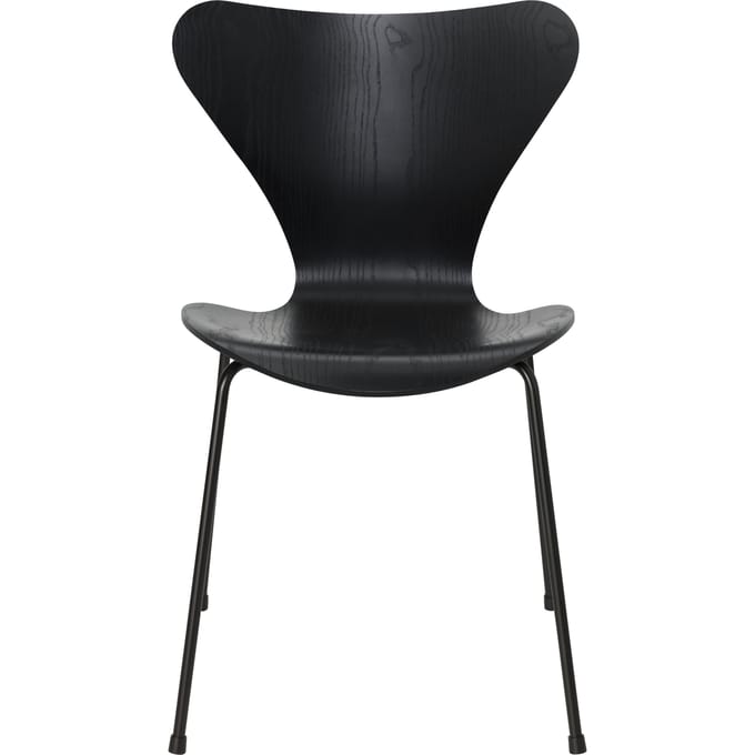 Fritz Hansen Serie 7 3107 stoel - gekleurd fineer - zwart - essen zwart