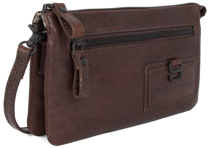 Leren Crossbodytas / Clutch - Alma - Donkerbruin