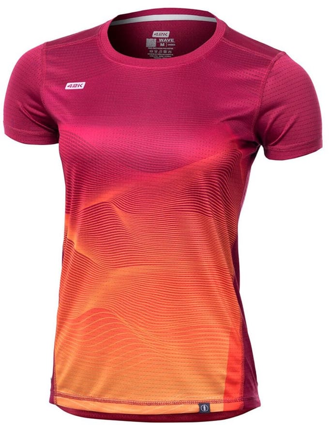 42k Running Wave T-shirt Met Korte Mouwen Oranje XL Vrouw