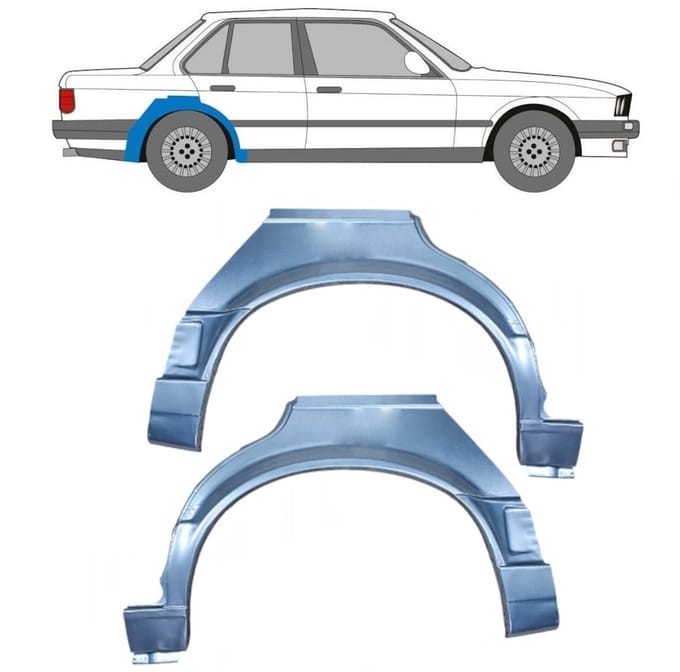 Reparatiepaneel achterspatbord voor BMW 3 E30 1987-1994 / Links + Rechts / Set