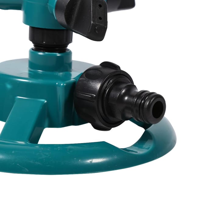 Arroseur rotatif à 360 degrés à cercle complet Système d'irrigation 3 buses Tuyau pour jardin blanc