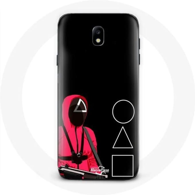 Coque - MANIACASE - Samsung Galaxy J7 2017 - Souple - Noir - Masques Squid Game