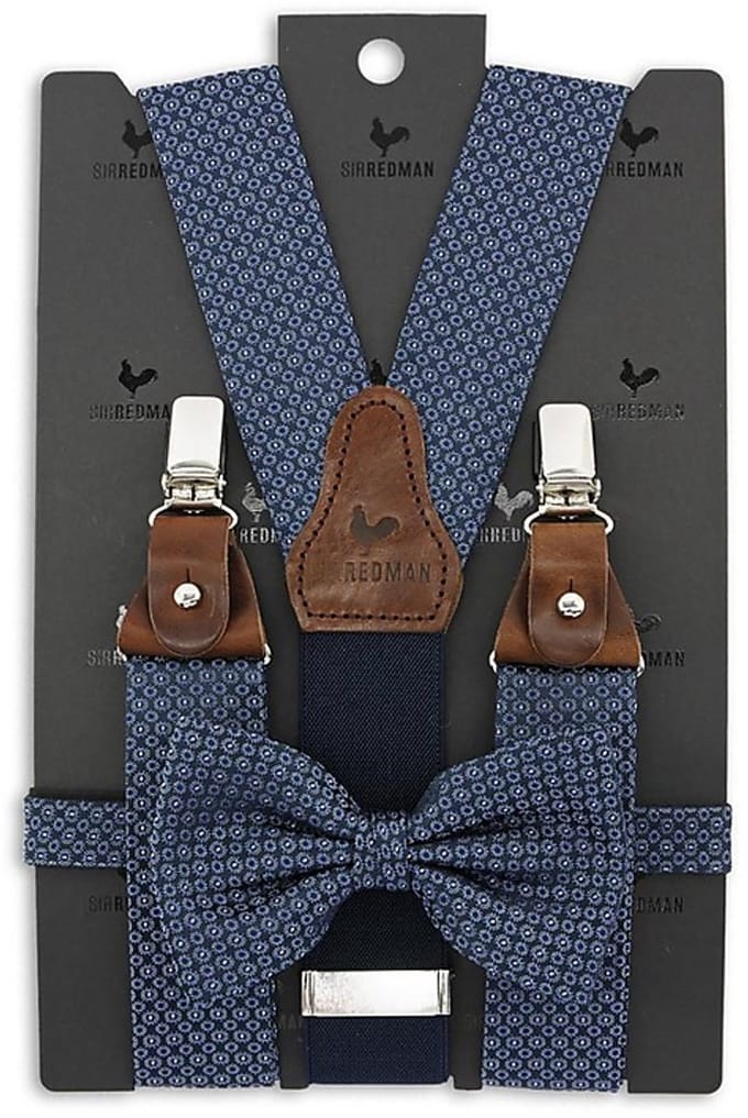 Sir Redman - Bretels met strik - bretels combi pack Talented Tailor dark blue - blauw / grijs