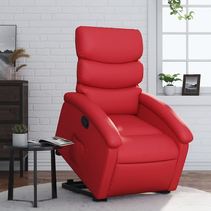 vidaXL - Sta-op-stoel - kunstleer - rood