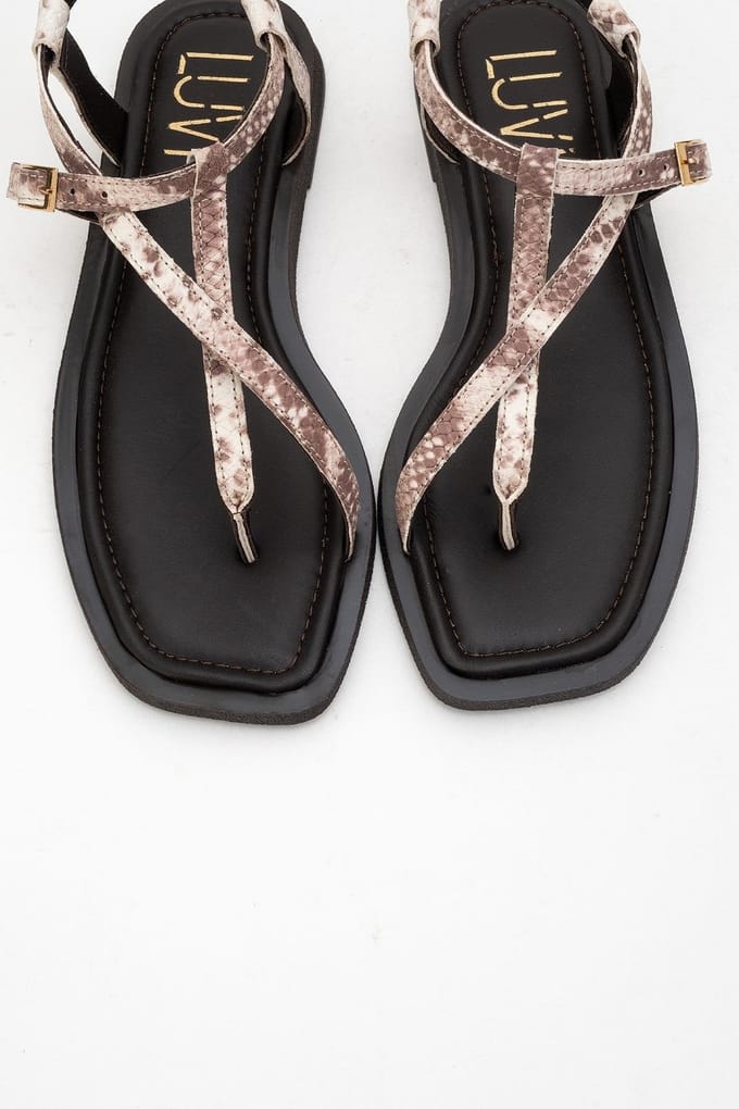 Morgana Leer Thong Sandaal (Women)