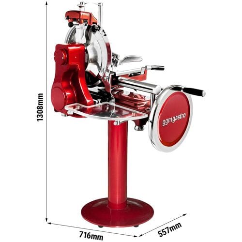 GGM Gastro Vliegwiel snijmachine - Mes Ø300mm - rood - incl. onderstel rood