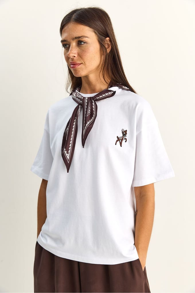 Losse Fit Crew Neck Geborduurde T-Shirt