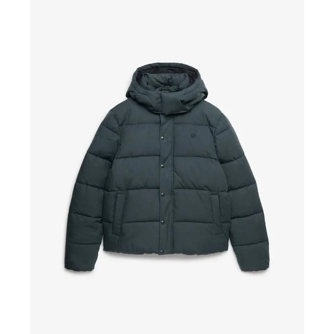 Superdry - Premium Geruite Puffer Jas met Capuchon - Heren - Gewatteerde jassen