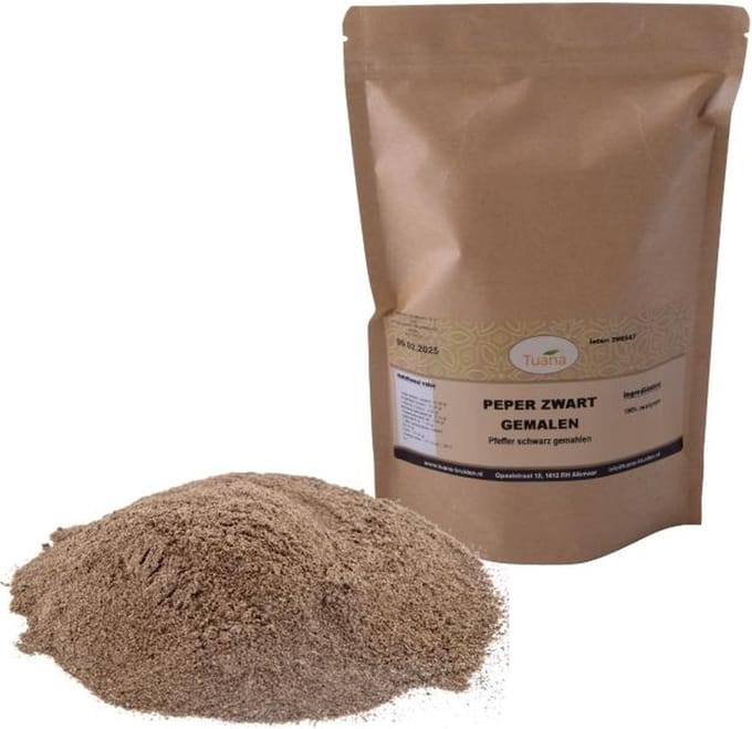 Tuana Kruiden - Zwart Peper Gemalen - Bakje 60 Gram - KP0210