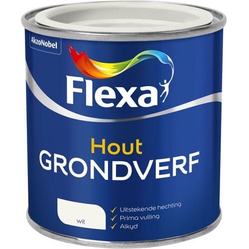 Flexa Grondverf - Binnen En Buitenhout - Wit - 250ml