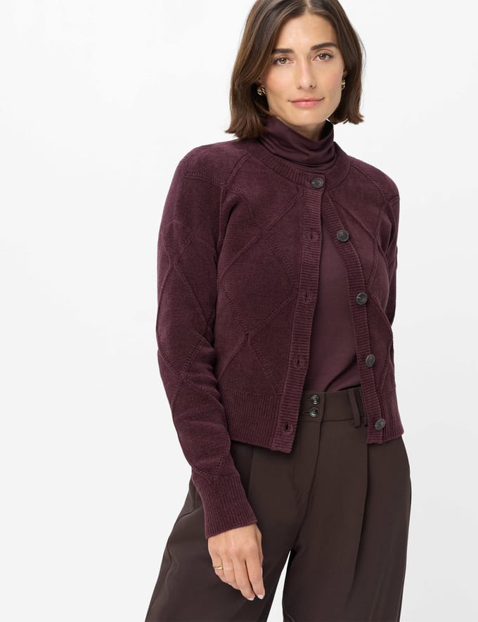 Brax Dames Vest  Style ANIQUE blackberry violet, donkerpaars, maat 42