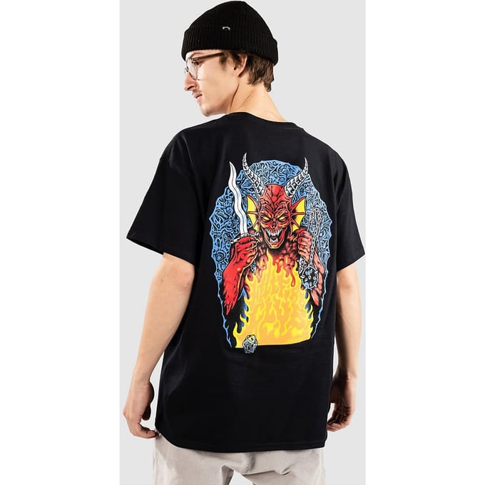 Santa Cruz X Stranger Things Hellfire Pit T-Shirt zwart