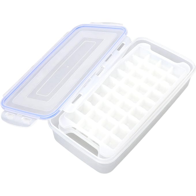 1.7L Grote Capaciteit IJsmaker Huishoudelijk 2 Laags IJsblokjesvorm Bak voor het Maken van 72 IJsblokjes white