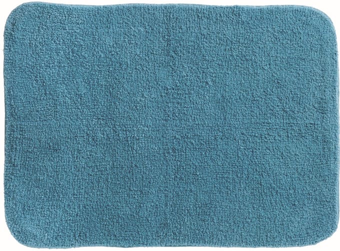 Badmat, katoen, 80 x 50 x 1 cm, petrolblauw