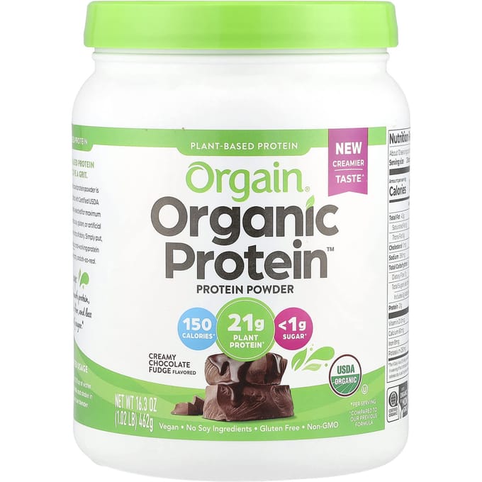 Orgain, Biologisch Eiwit™ Poeder, Romige Chocolade Fudge, 1,02 lb (462 gr)