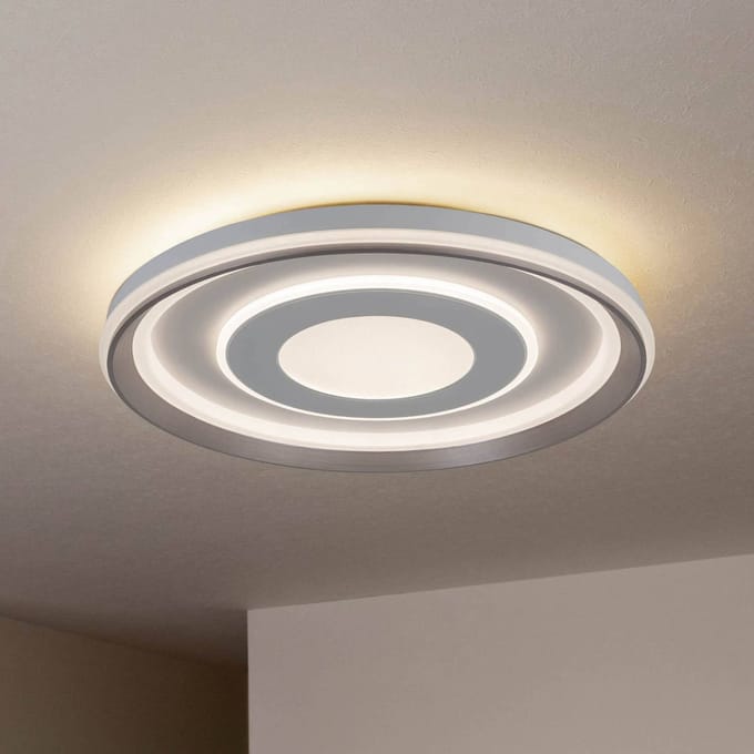 Näve Doira LED plafondlamp, wit, metaal, Ø 50 cm, CCT, afstandsbediening