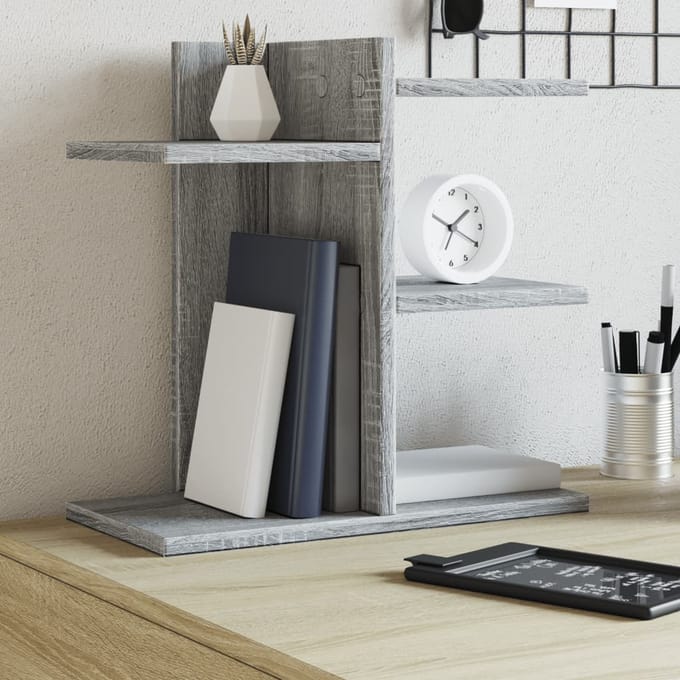 vidaXL - Bureau - organiser - 42x21,5x42 - cm - bewerkt - hout - grijs - sonoma - eiken