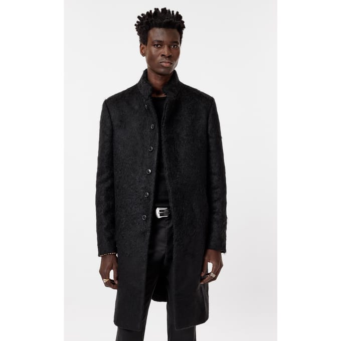 John Varvatos Hidden Cf Placket Button Front Slim Fit Black Taglia: 56 | Cappotti monopetto Outlet | Uomo | Nero