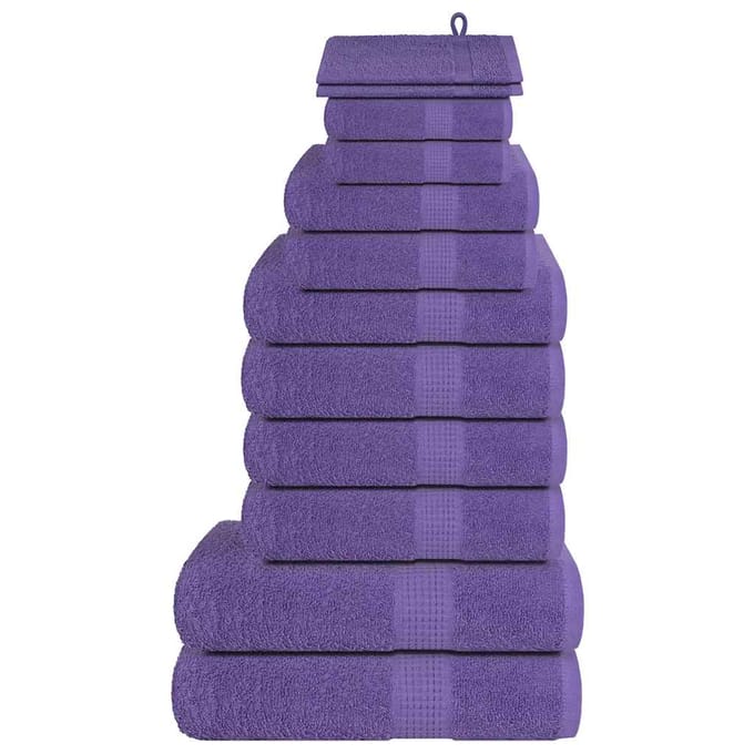 vidaXL - 12-delige - Handdoekenset - FROGN - 360 - g/m² - paars
