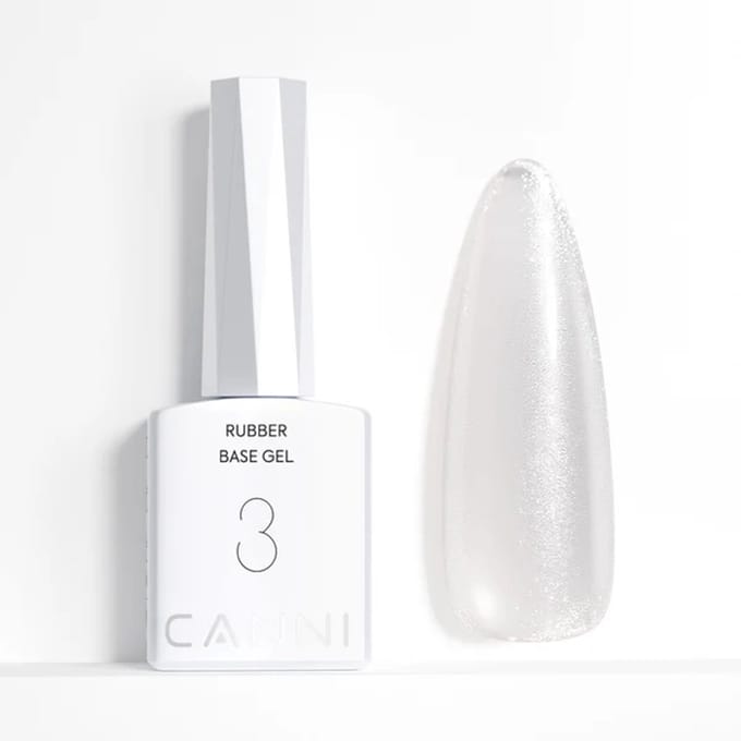 Canni Rubber Base UV Gellak Clear Shimmer - 9 ml - 03 - Rubber Base Coat - Rubber Base Gel - Rubber Base Gellac - Canni Gellak - Gellak Nagellak