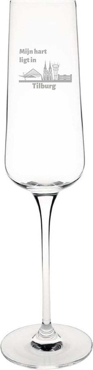 Gegraveerde Champagneglas 27cl Tilburg