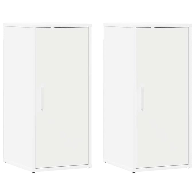 vidaXL - Schoenenkasten - 2 - st - 32x35x70 - cm - bewerkt - hout - wit