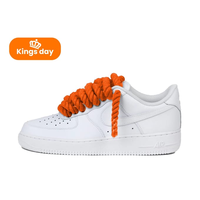 Nike Air Force 1 Low Rope Laces Orange Custom