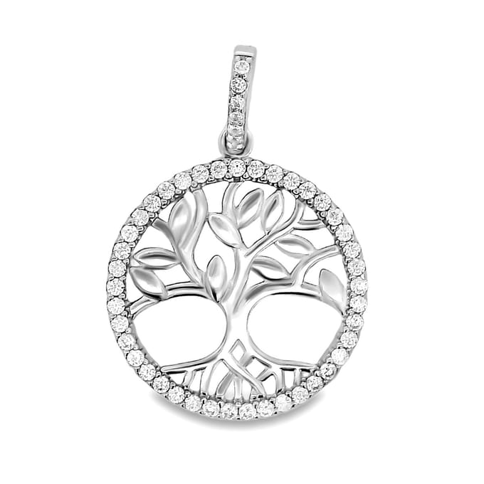 Juwelier Zwartevalk zilveren (gerhodineerd) levensboom hanger - 24.300