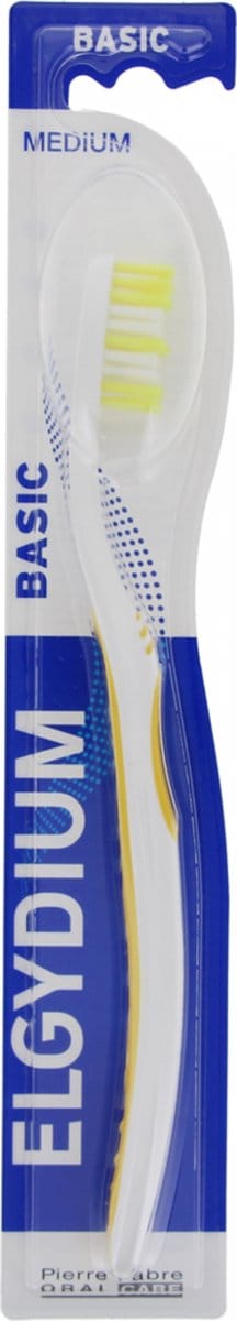 Elgydium Basic Medium Tandenborstel (Kleur : Geel)