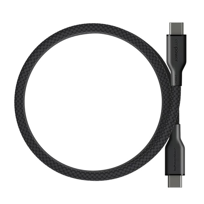 PanzerGlass empower™ by ® Magnetic 240W USB-C to USB-C Cable | USB 2.0 | 1.5M | Space Black USB-kabel 1,5 m Transparant