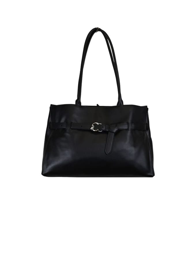 COCCINELLE Leren handtas schoudertas Sabine Soft Handbag Smooth Leather Noir zwart