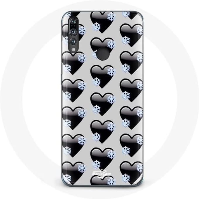 Coque pour Huawei p30 lite Fond de coeurs noirs