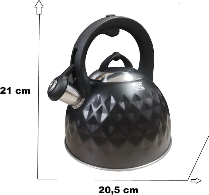 RVS waterkoker 3 l, met fluitje
