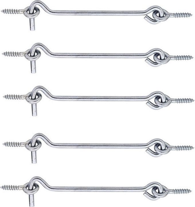 Windhaak - 5x stuks - verzinkt staal - 3 x 0,3 cm - deurhaak