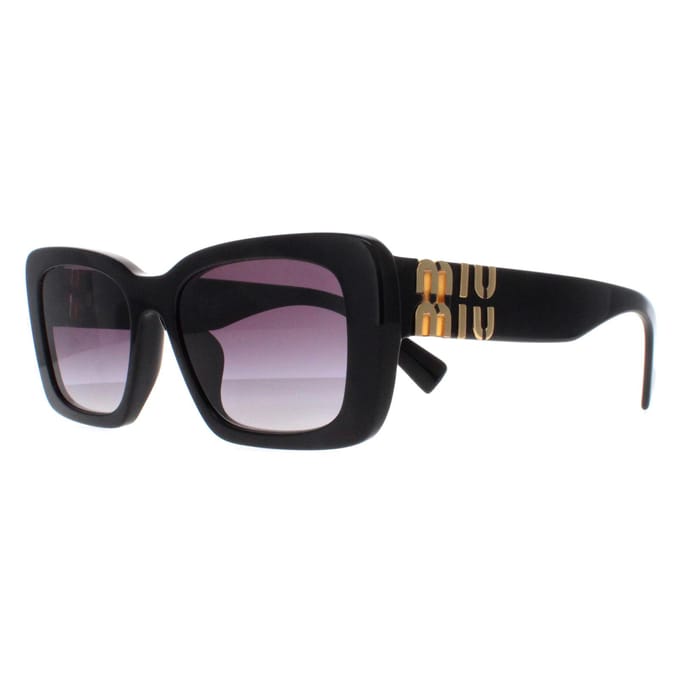 Lunettes de soleil Miu Miu Logo latéral Forme irrégulière Lunettes de soleil femme Noir MU07YS1AB5D1 Basic Packaging-Eyeglass Case+Box