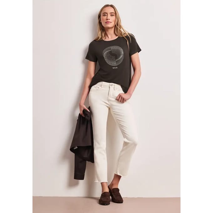 Shirt met korte mouwen, ronde hals en print