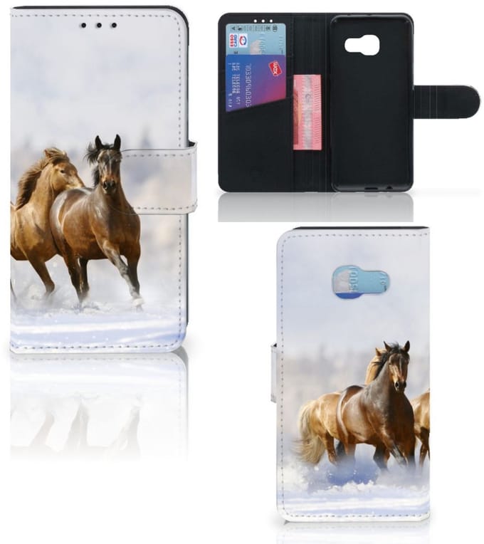 Samsung Galaxy A3 2017 Telefoonhoesje met Pasjes Paarden
