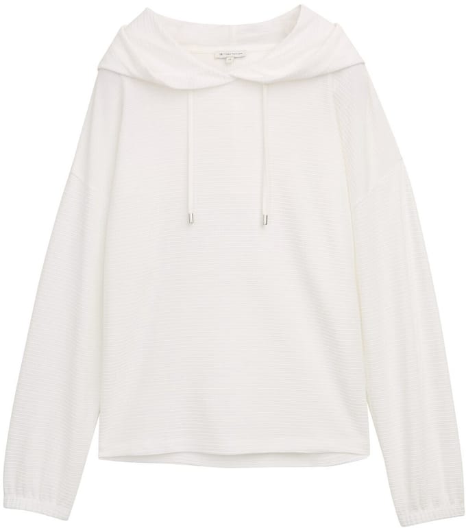 Tom Tailor - Shirt met lange mouwen en capuchon - Maat M - Whisper White