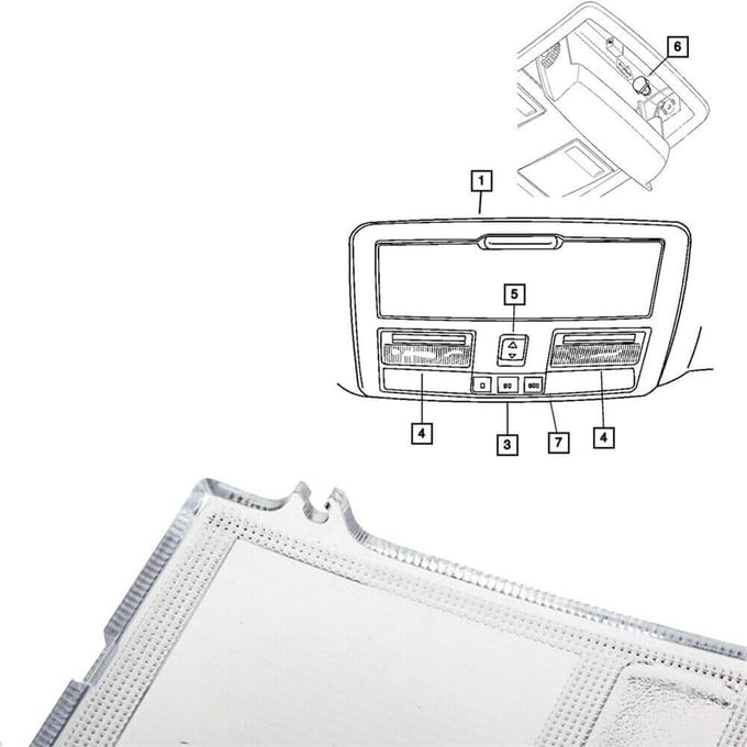 Couvercle de lumière de dôme aérien transparent L + R, pour Jeep Dodge Chrysler Chall 05-20 gray